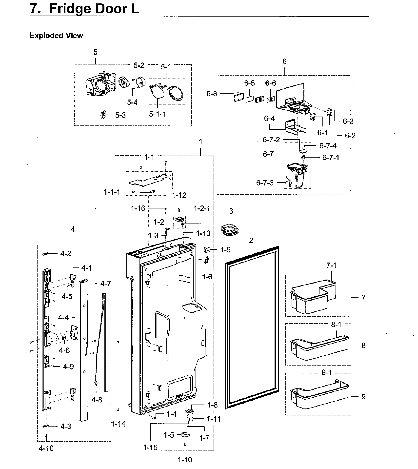 Fridge Door R Diagram and Parts List for RF28K9580SG AA-0002 Samsung Refrigerator