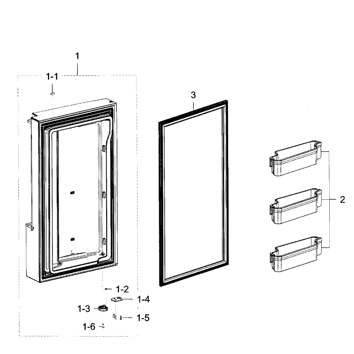 Freezer Door L Diagram and Parts List for RF23J9011SR (AA)(0006) Samsung Refrigerator
