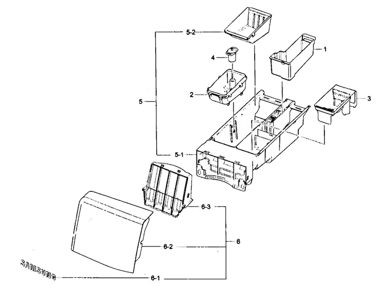 Drawer Assy Diagram and Parts List for WF431ABP XAA-0002 Samsung Washer
