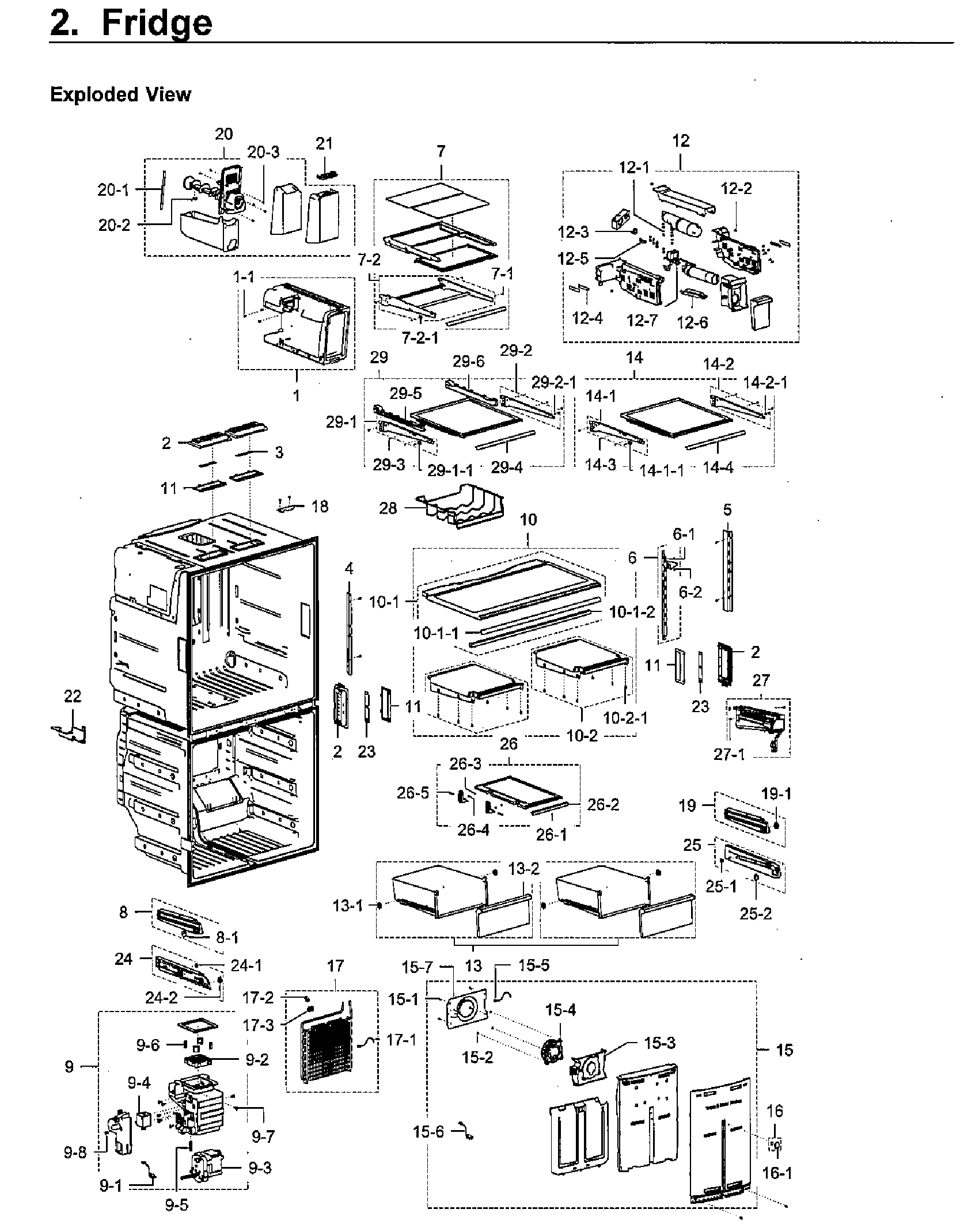 Fridge Diagram and Parts List for RF28K9380SR AA-0001 Samsung Refrigerator