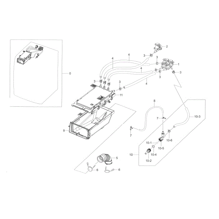 Housing Drawer Diagram and Parts List for WF56H9110CW A2-01 Samsung Washer