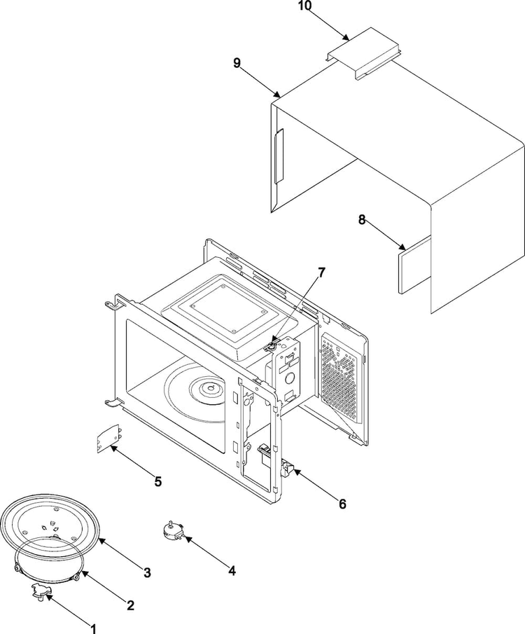 Body/cavity/elements Diagram and Parts List for MR5493G XAA Samsung Microwave