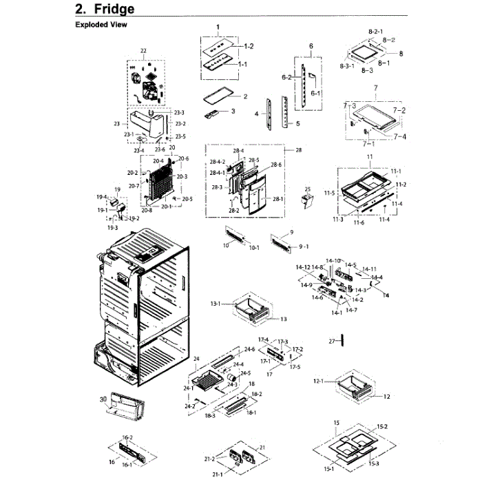 Fridge Diagram and Parts List for RF26J7500WW AA-02 Samsung Refrigerator
