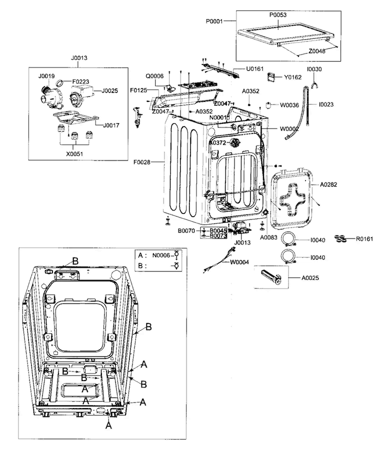 Frame Assy Diagram and Parts List for WF337AAG XAA-0000 Samsung Washer