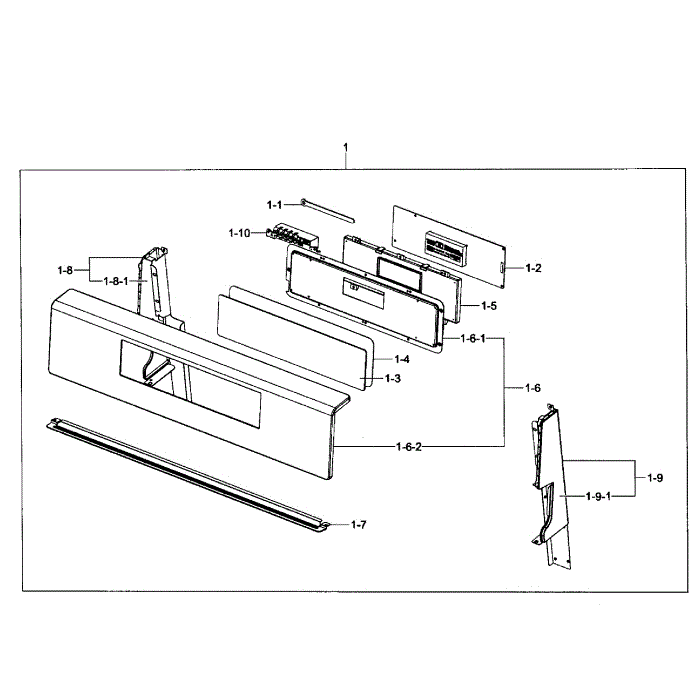 Control Box Diagram and Parts List for NX58F5300SS AA-00 Samsung Range
