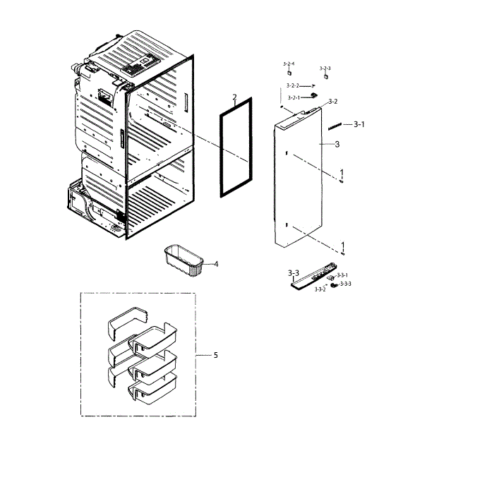 Fridge Door R Diagram and Parts List for RF26HFPNBSR AA-00 Samsung Refrigerator