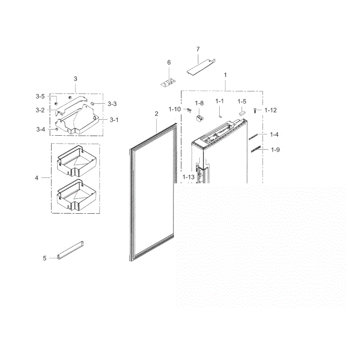 Fridge Door R Diagram and Parts List for RF34H9960S4 AA-05 Samsung Refrigerator