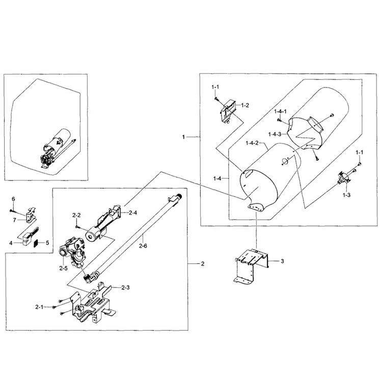 Burner Assy Diagram and Parts List for DV484GTHASU A1-0001 Samsung Dryer