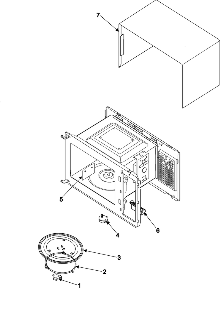Body/cavity/elements Diagram and Parts List for MW840BC XAA Samsung Microwave
