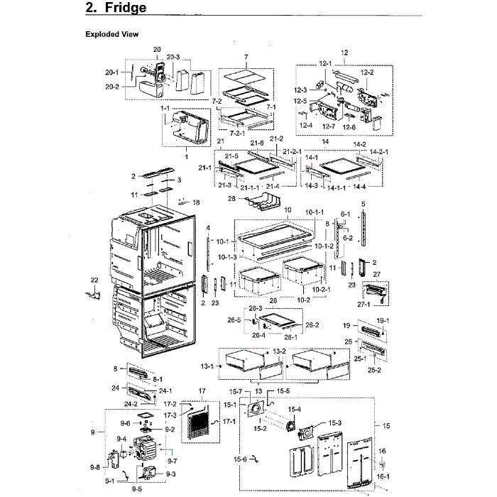 Fridge Diagram and Parts List for RF28K9580SR AA-02 Samsung Refrigerator