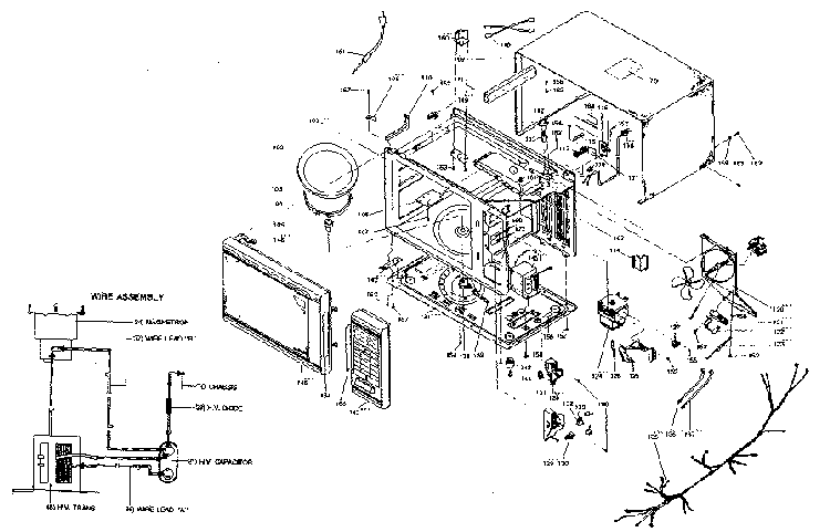Cavity & Base Plate Diagram and Parts List for 4018922990  Kenmore Microwave