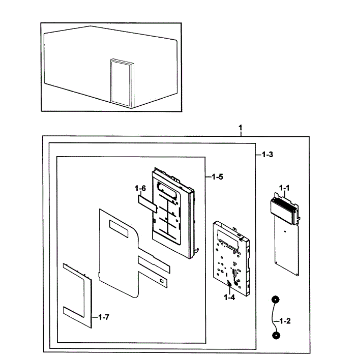 Control Panel Diagram and Parts List for SMH8165STE XAA-00 Samsung Microwave