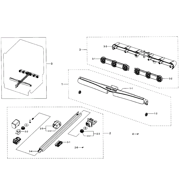 Motion Assembly Diagram and Parts List for DW80J7550UW AA-00 Samsung Dishwasher