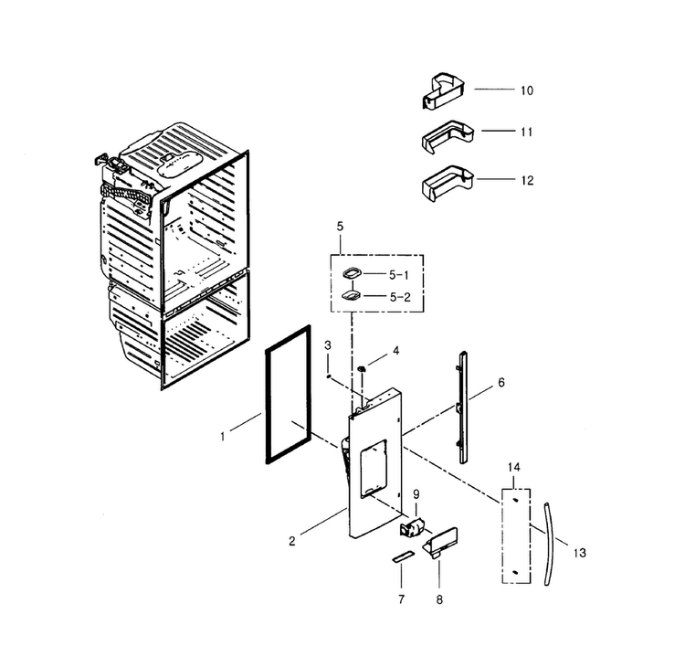 Left Door Diagram and Parts List for RFG29PHDBP XAA-0001 Samsung Refrigerator