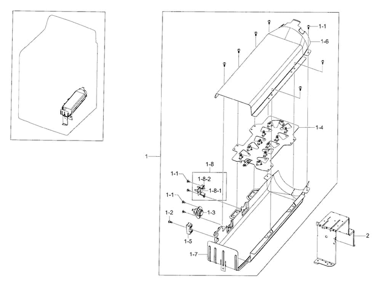 Duct Heater Diagram and Parts List for DV50F9A7EVW A2-0000 Samsung Dryer