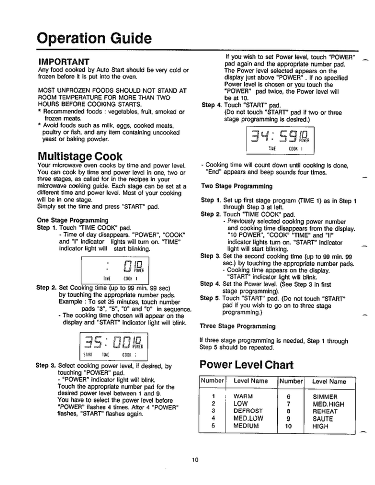 Operation Guide Page 4 Diagram and Parts List for MW5620T XAA Samsung Microwave