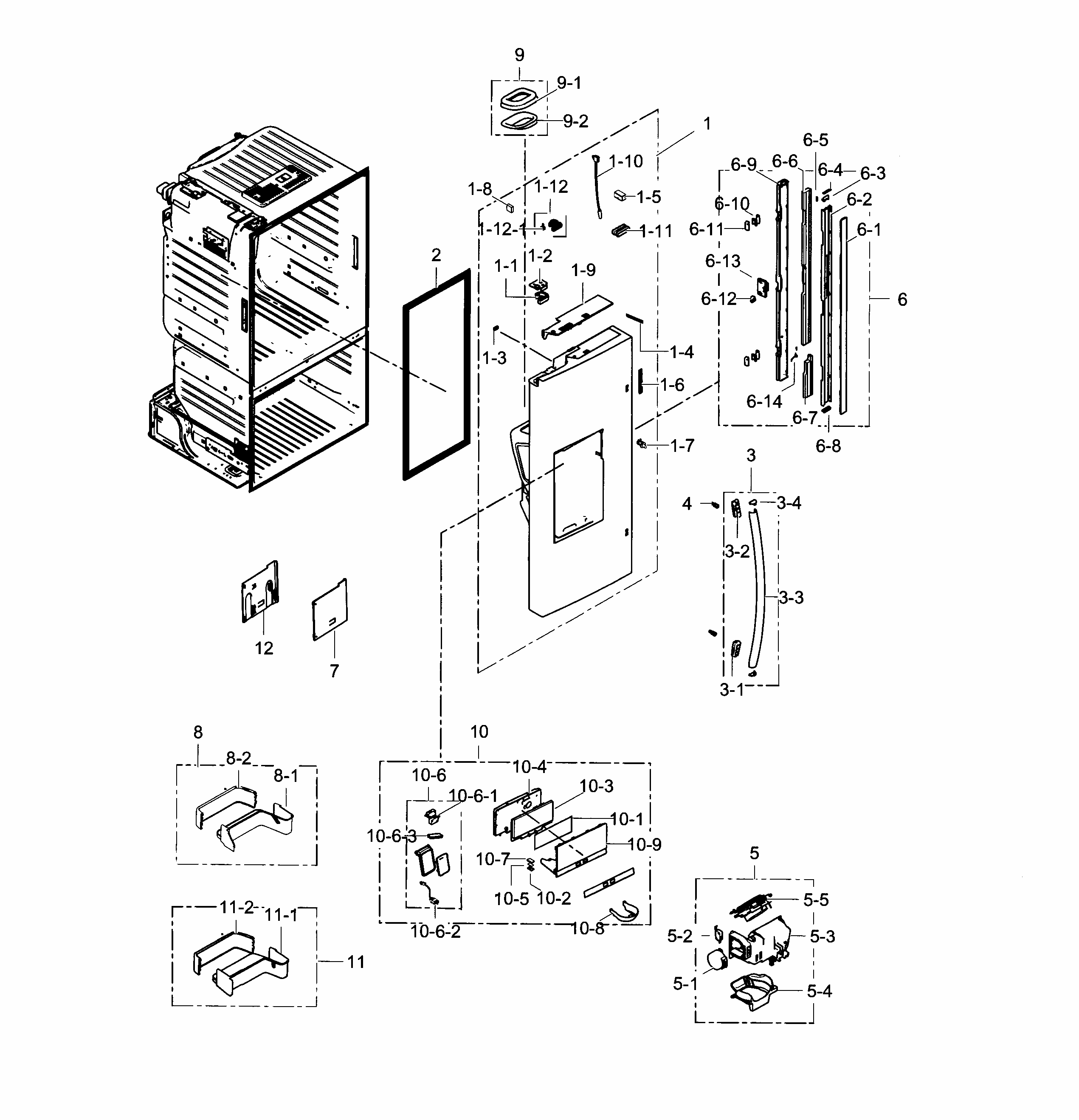 Refrigerator Door L Diagram and Parts List for RF28HDEDBSR AA-0002 Samsung Refrigerator
