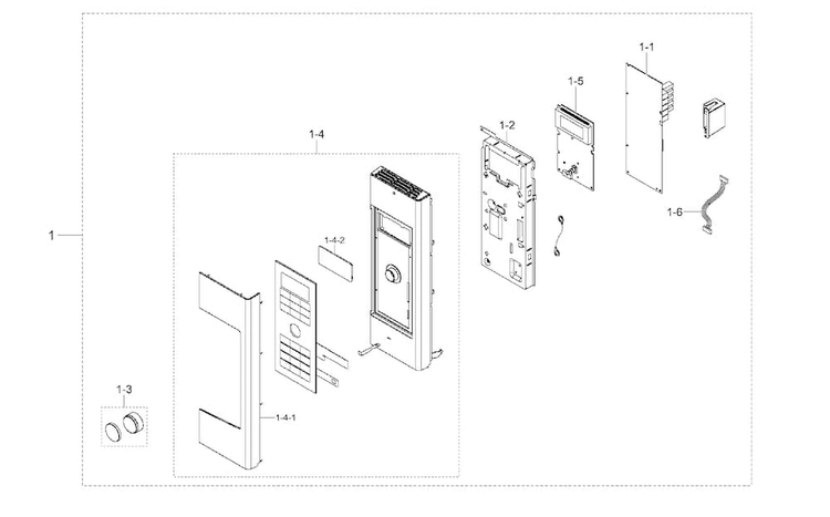 Control Box Diagram and Parts List for MC17F808KDT AA-0000 Samsung Microwave