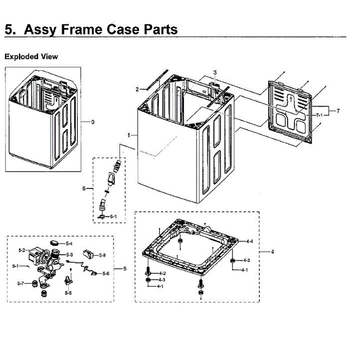 Cabinet Diagram and Parts List for WA54M8750AW A4-00 Samsung Washer