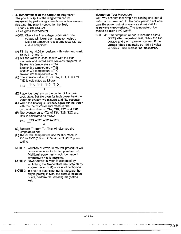 Measurements And Adjustments Page 2 Diagram and Parts List for MW2170U XAA Samsung Microwave