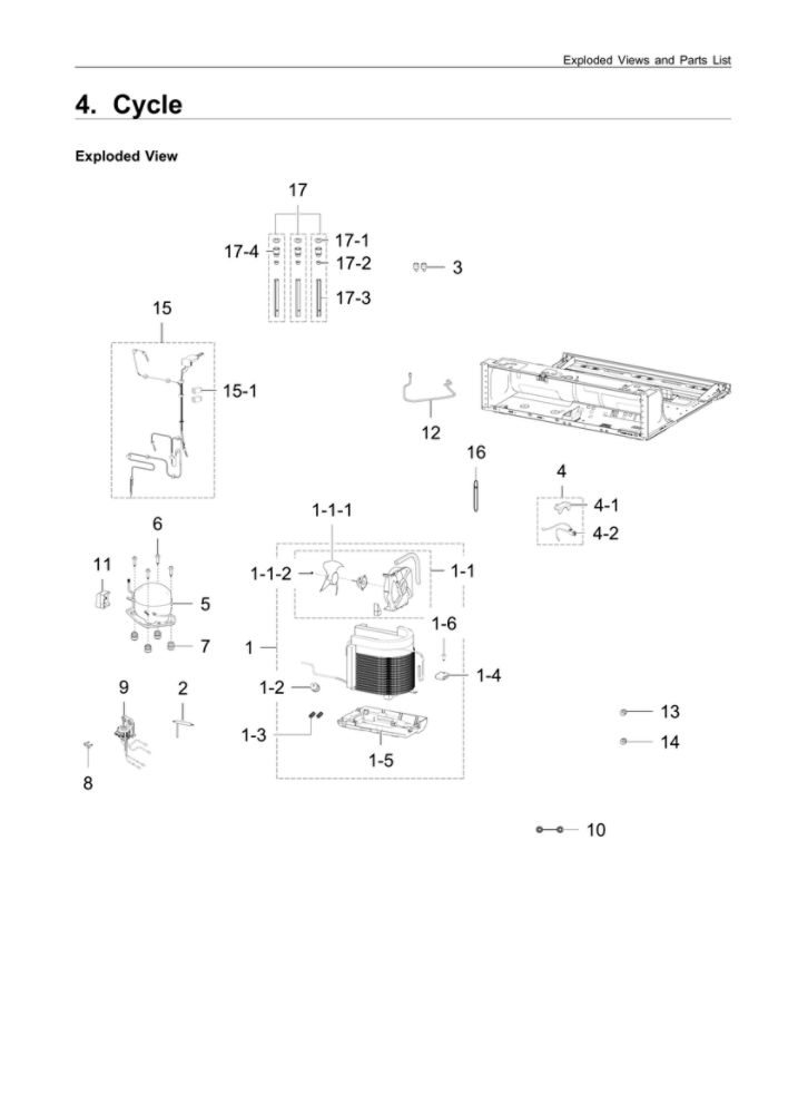Cycle Assembly Diagram and Parts List for RF22K9381SR AA-02 Samsung Refrigerator