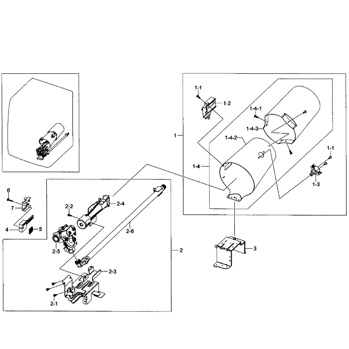 Burner Assembly Diagram and Parts List for DV365GTBGWR A3-01 Samsung Dryer