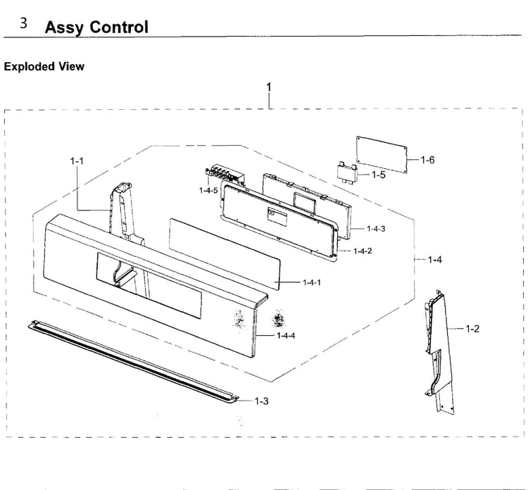 Control Diagram and Parts List for NX58K3310SS AA-0000 Samsung Range