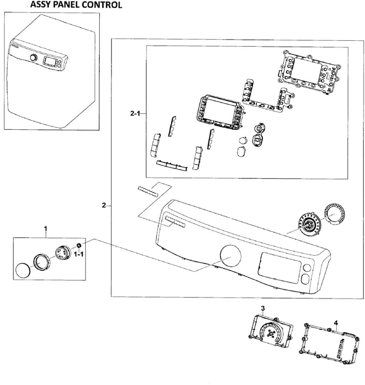Control Panel Diagram and Parts List for DV520AEW XAA-0000 Samsung Dryer