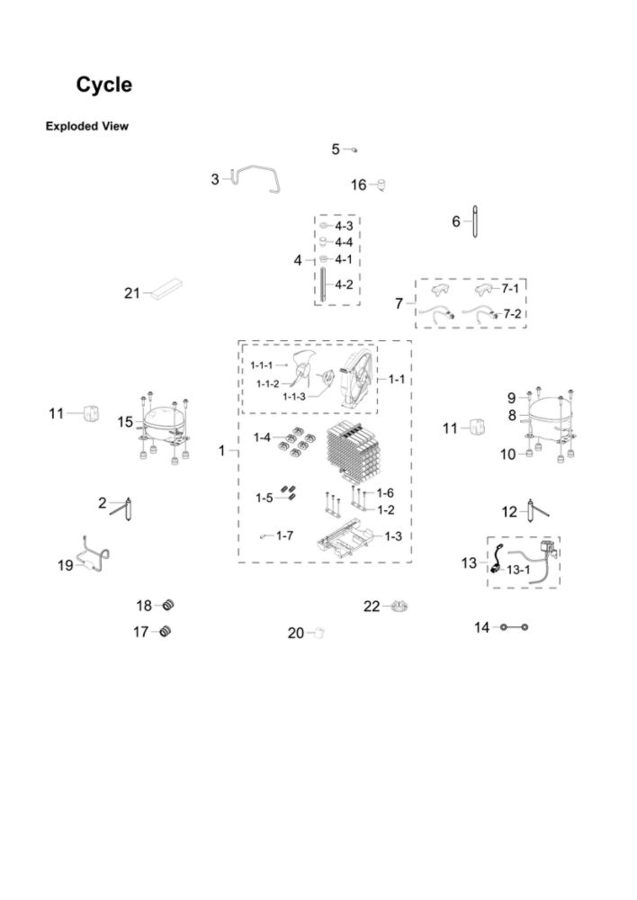 Cycle Parts Diagram and Parts List for RF24J9960S4 AA-06 Samsung Refrigerator