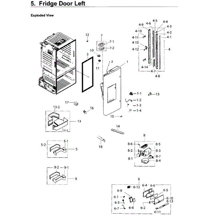 Fridge Door L Diagram and Parts List for RF26J7500SR (AA)(0003) Samsung Refrigerator
