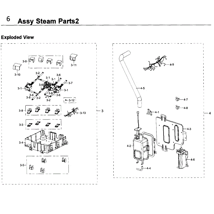 Steam 2 Diagram and Parts List for NV51K6650SG AA-00 Samsung Wall Oven