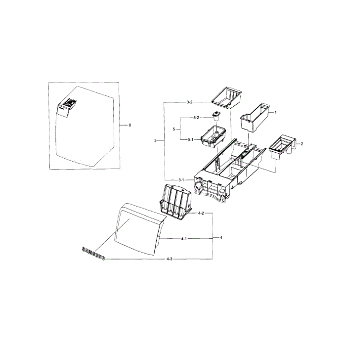 Drawer Diagram and Parts List for WF395BTPASU A1-01 Samsung Washer