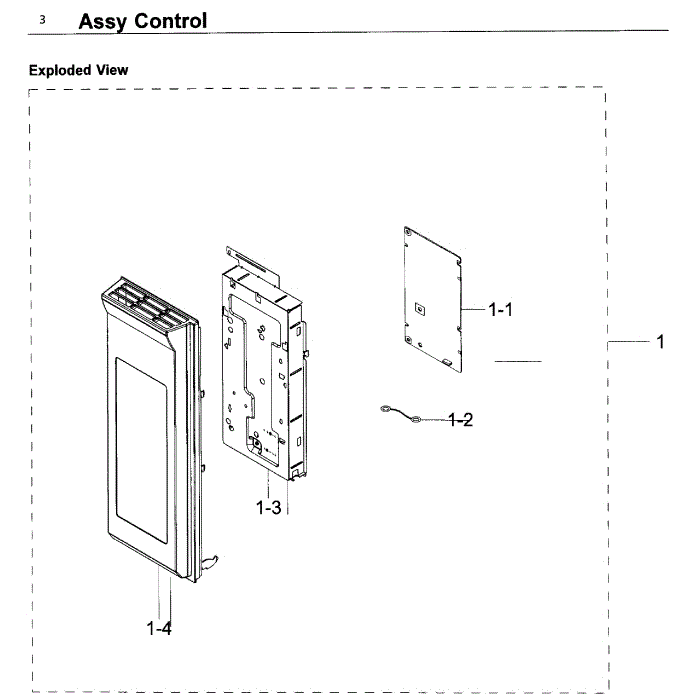 Control Panel Diagram and Parts List for ME21F707MJT AA-02 Samsung Microwave Oven Combo