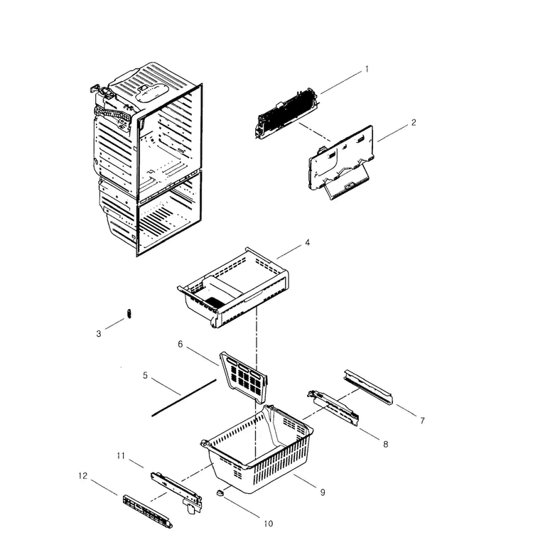 Freezer Diagram and Parts List for RFG296HDRS XAA-0001 Samsung Refrigerator