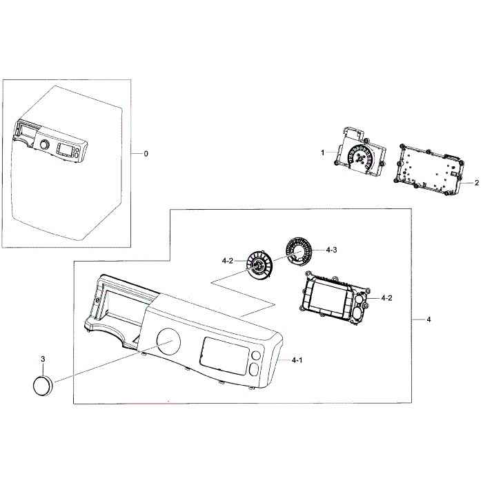 Control Panel Diagram and Parts List for WF455ARGSWR A2-00 Samsung Washer