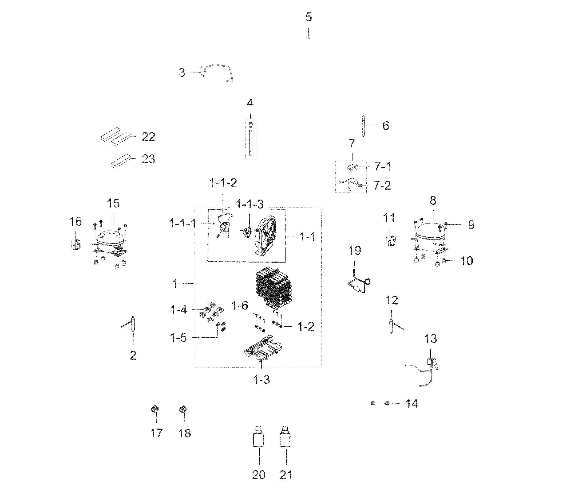 Cycle Diagram and Parts List for RF34H9960S4 AA-0005 Samsung Refrigerator