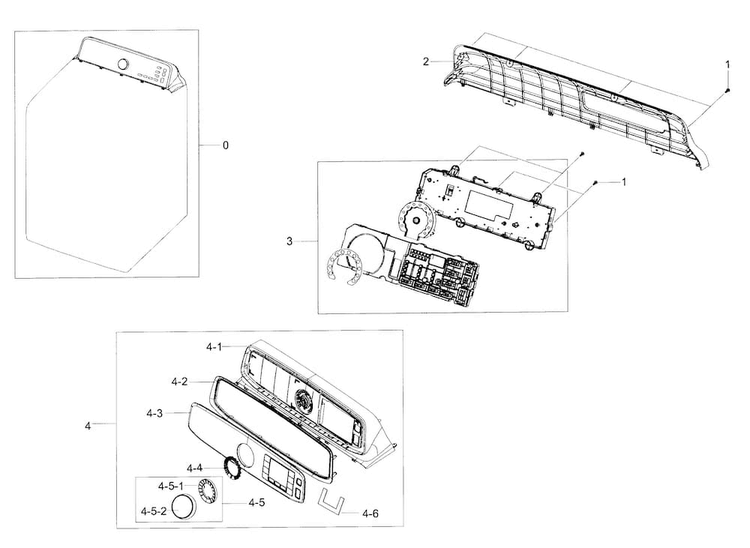 Control Panel Diagram and Parts List for DV52J8700EW A2-0000 Samsung Dryer