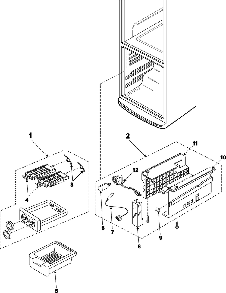 Ice Maker Diagram and Parts List for RB1944SL XAA Samsung Refrigerator