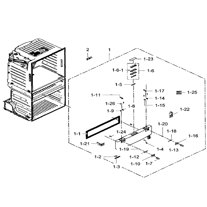 Flexzone Door Diagram and Parts List for RF28HMEDBWW AA-06 Samsung Refrigerator