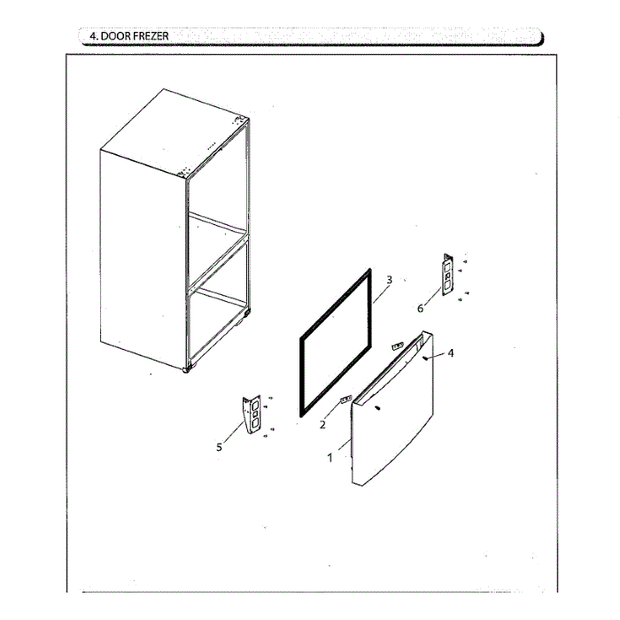 Freezer Door Diagram and Parts List for RF220NCTAWW AA-02 Samsung Refrigerator