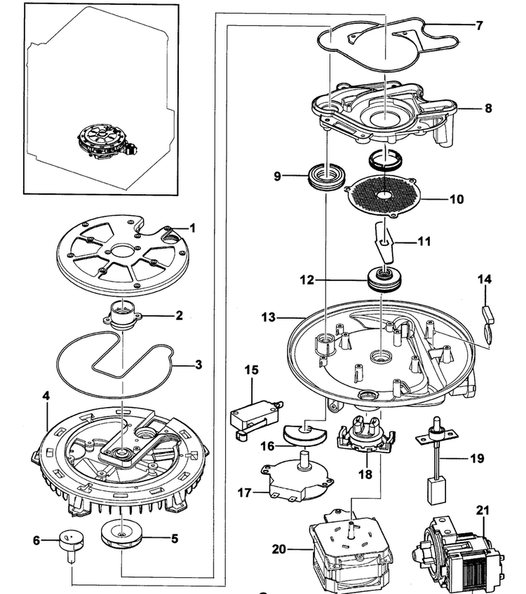 Pump Assy Diagram and Parts List for DMR77LHW XAA-0000 Samsung Dishwasher