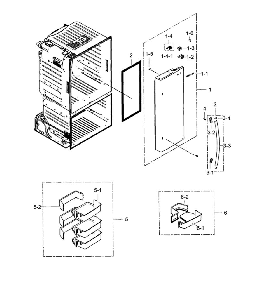 Fridge Door R Diagram and Parts List for RF28HFEDTWW AA-03 Samsung Refrigerator