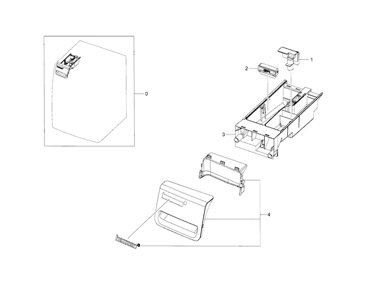 Drawer Diagram and Parts List for WF218ANW XAA-0001 Samsung Washer