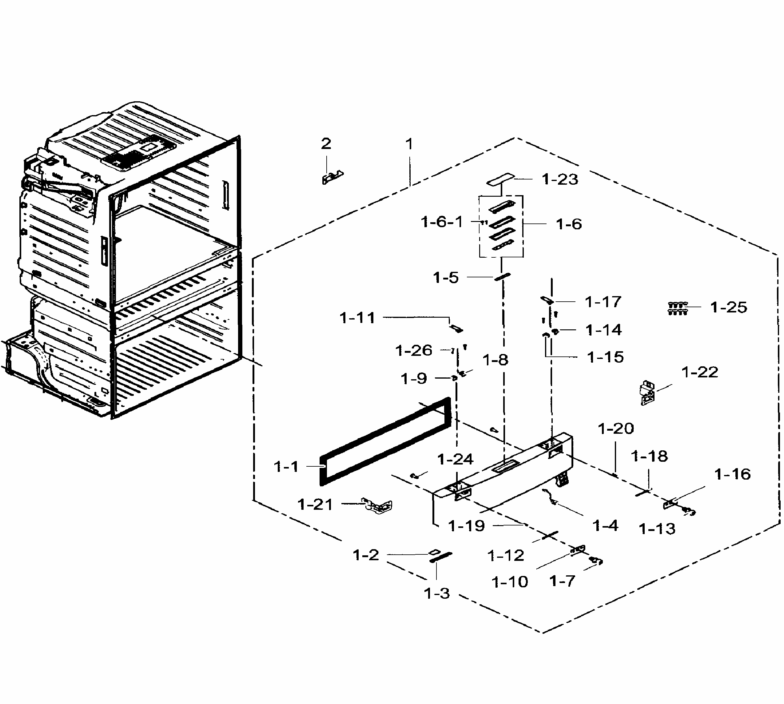 Flexzone Door Diagram and Parts List for RF28HMEDBWW AA-0005 Samsung Refrigerator