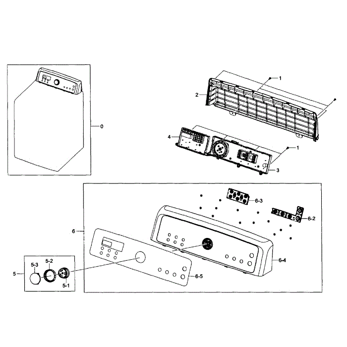 Control Panel Diagram and Parts List for DV484GTHAWR A1-01 Samsung Dryer