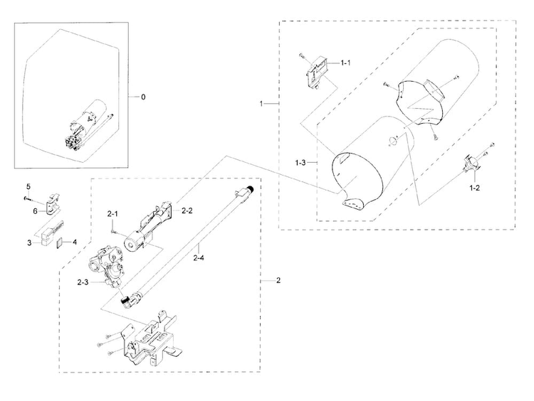 Duct & Burner Diagram and Parts List for DV42H5000GW A3-0000 Samsung Dryer
