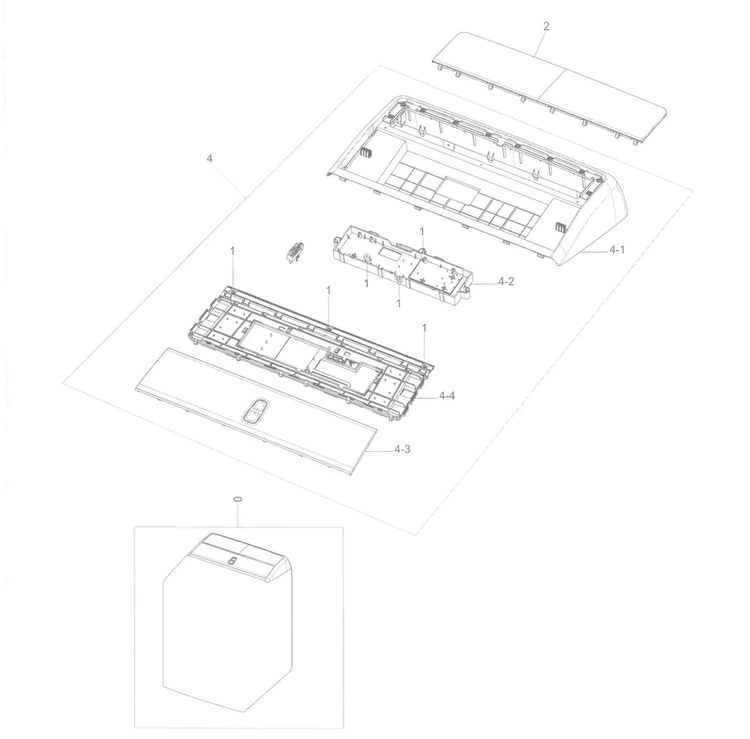 Control Panel Diagram and Parts List for DV45K7600GW A3-0000 Samsung Dryer