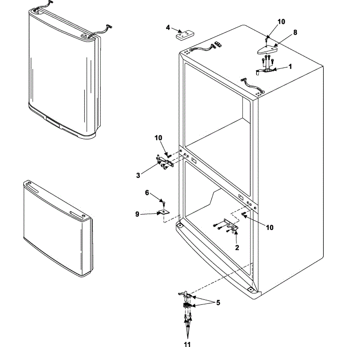 Hinges Diagram and Parts List for RB195BSSB XAA-00 Samsung Refrigerator