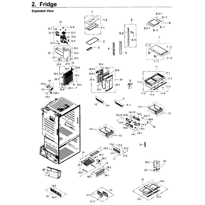 Fridge Diagram and Parts List for RF26J7500SR AA-02 Samsung Refrigerator