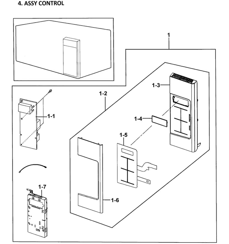 Control Panel Diagram and Parts List for 40185053210  Kenmore Microwave